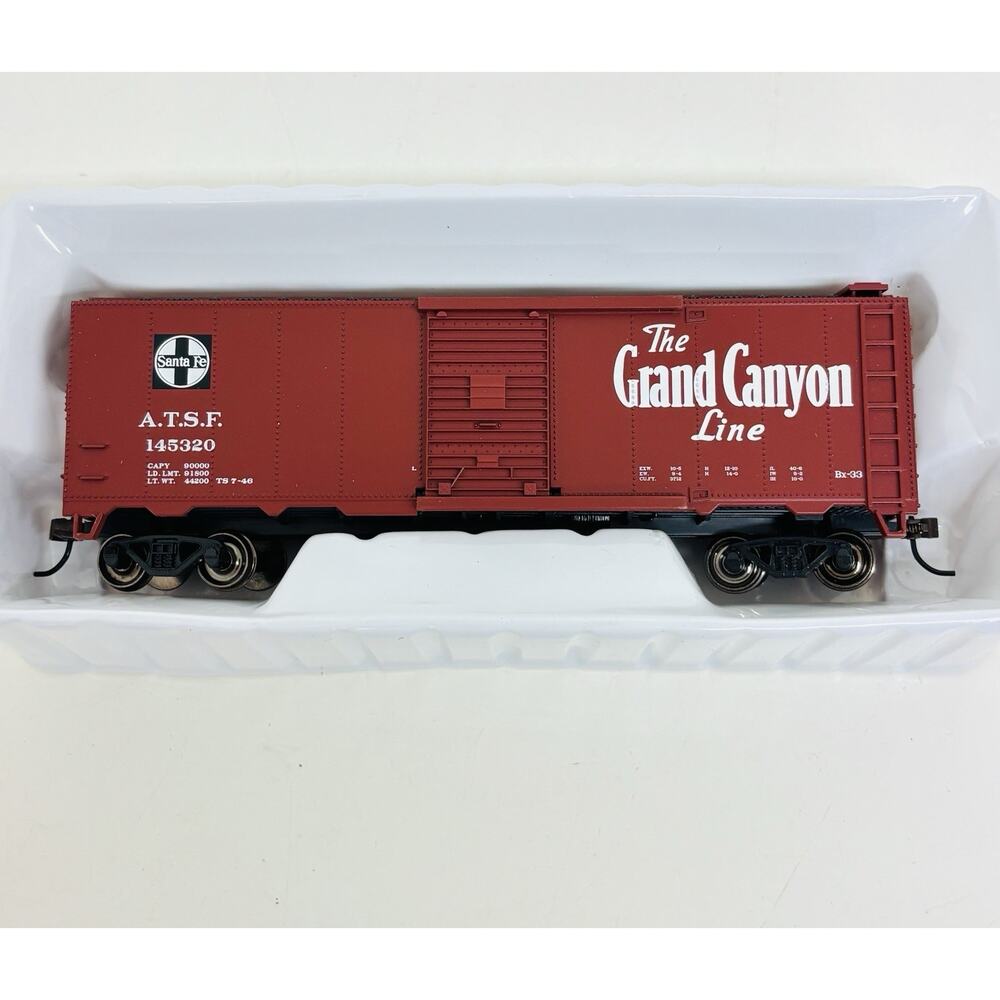 Bachmann Silver HO Santa Fe Grand Canyon 40' Map Box Car #145320 16503 New